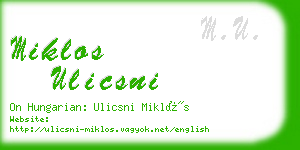 miklos ulicsni business card